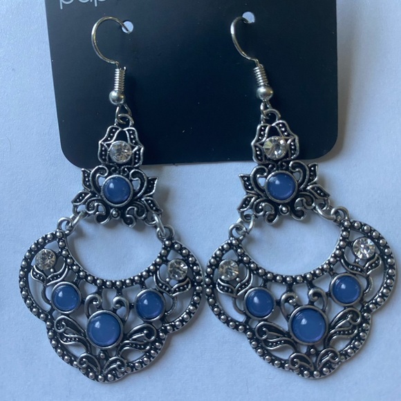 3 for $15 Paparazzi brand new bohemian western blue jewel bedazzled dangle - Picture 5 of 5